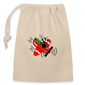 The plane - Sac cadeau en coton avec cordon (14 x 20 cm) - nature - Devant