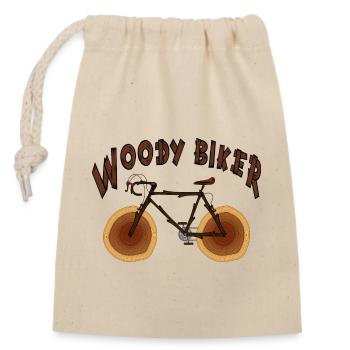 Fahrrad für Radfahrer mit Holz - Verschließbarer Geschenkbeutel aus Baumwolle (14x20cm) - Natur - Vorne