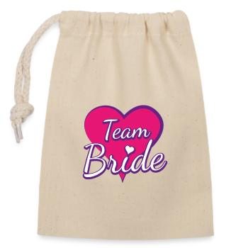Team Bride - Verschließbarer Geschenkbeutel aus Baumwolle (14x20cm) - Natur - Vorne