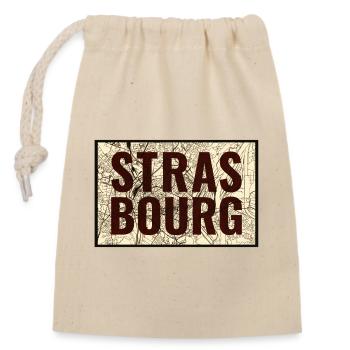 Strasbourg City Map Print - Closable cotton gift bag (14x20cm) - nature - Front