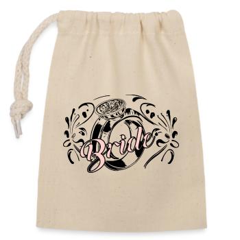 BRIDE,TSHIRT - Closable cotton gift bag (14x20cm) - nature - Front