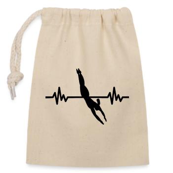 Heartbeat Swimmer - Athlète de sports nautiques plongeur - Sac cadeau en coton avec cordon (14 x 20 cm) - nature - Devant