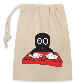 Disc jockey - Closable cotton gift bag (14x20cm) - nature - Front