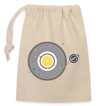 Sonnensystem Vinyl Schallplatte - Verschließbarer Geschenkbeutel aus Baumwolle (14x20cm) - Natur - Vorne