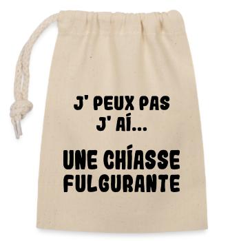 J'peux pas j'ai une Chiasse Fulgurante - Sac cadeau en coton avec cordon (14 x 20 cm) - nature - Devant