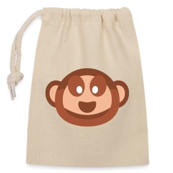 Monkey (Bubble) - Closable cotton gift bag (14x20cm) - nature - Front