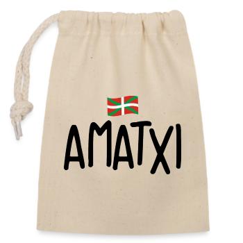 Amatxi Basque country grandmother - Closable cotton gift bag (14x20cm) - nature - Front