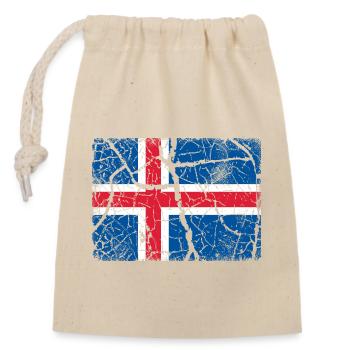 Drapeau Islande - Sac cadeau en coton avec cordon (14 x 20 cm) - nature - Devant