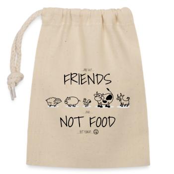 vegetarian jokes - Closable cotton gift bag (14x20cm) - nature - Front