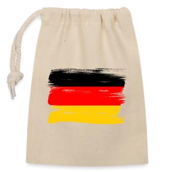 Deutschland Flagge Deutsche Fahne Used Look Heimat - Verschließbarer Geschenkbeutel aus Baumwolle (14x20cm) - Natur - Vorne