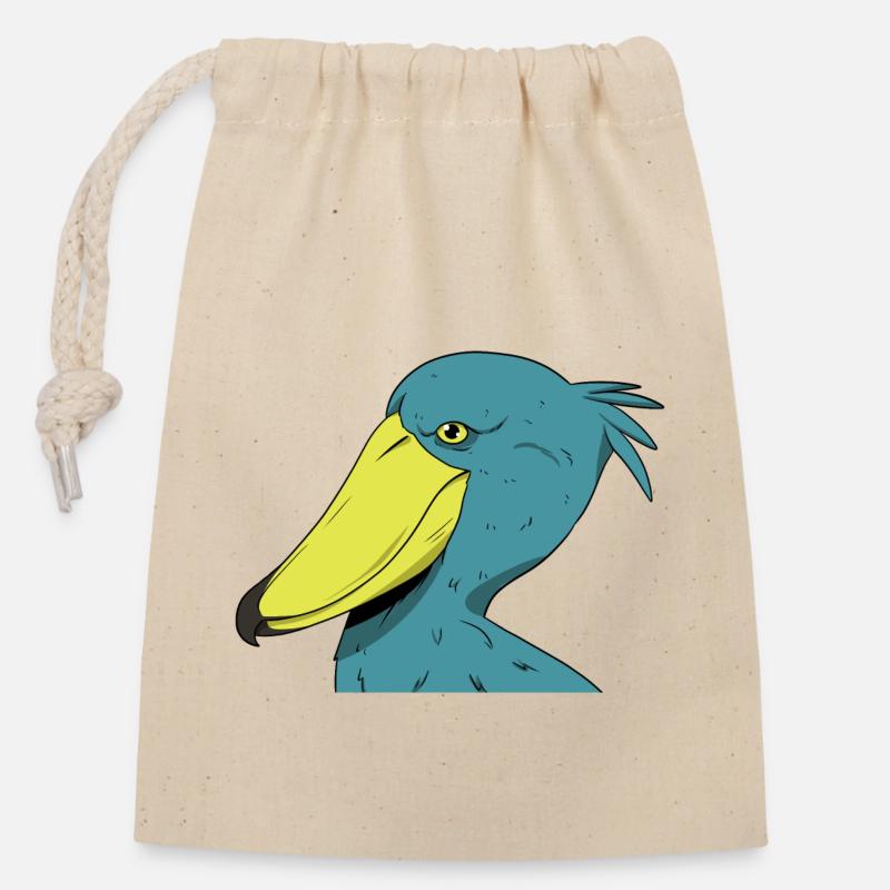 Schuhschnabel Vogel Ornithologe Wald I Geschenk - Verschließbarer Geschenkbeutel aus Baumwolle (14x20cm) - Natur