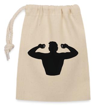 salle de sport - Sac cadeau en coton avec cordon (14 x 20 cm) - nature - Devant