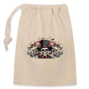 Skeletons - Closable cotton gift bag (14x20cm) - nature - Front
