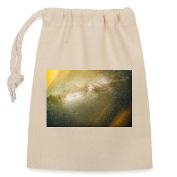 Space - Closable cotton gift bag (14x20cm) - nature - Front