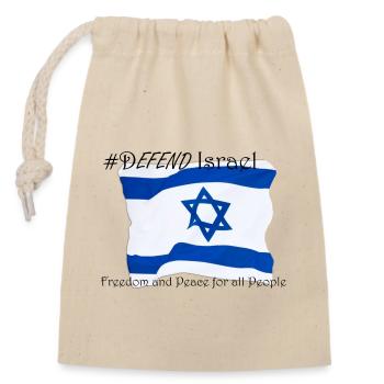 #DEFEND Israel - Freedom and Peace for all People - Closable cotton gift bag (14x20cm) - nature - Front
