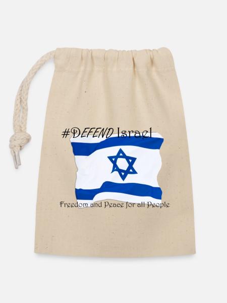 #DEFEND Israel - Freedom and Peace for all People - Verschließbarer Geschenkbeutel aus Baumwolle (14x20cm) - Natur