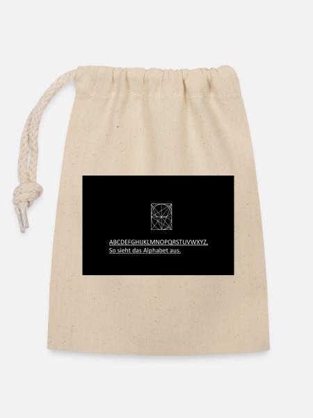 Geometrisches Alphabet Quadrat - Verschließbarer Geschenkbeutel aus Baumwolle (14x20cm) - Natur