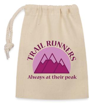 Trail Run Ultra Running Trekking en montagne Course à pied - Sac cadeau en coton avec cordon (14 x 20 cm) - nature - Devant