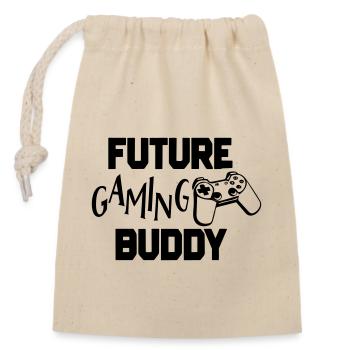 zukünftiger Gaming-Kumpel - Verschließbarer Geschenkbeutel aus Baumwolle (14x20cm) - Natur - Vorne