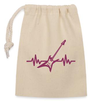 Heartbeat Guitar - Rock 'n' Roll Punk Band Metal - Sac cadeau en coton avec cordon (14 x 20 cm) - nature - Devant