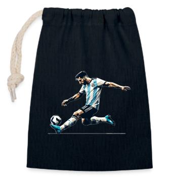 Football Argentine - Sac cadeau en coton avec cordon (14 x 20 cm) - bleu marine - Devant