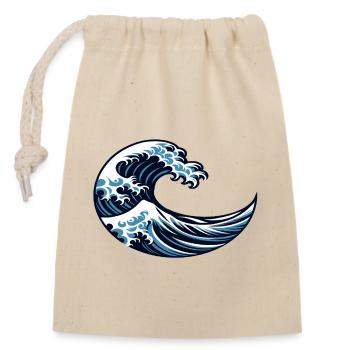 The Great Wave off Kanagawa | Katsushika Hokusai - Closable cotton gift bag (14x20cm) - nature - Front