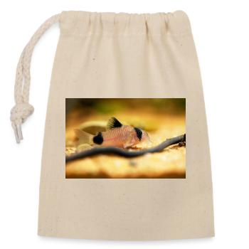 Corydoras panda catfish, panzerwels, pandawels - Closable cotton gift bag (14x20cm) - nature - Front