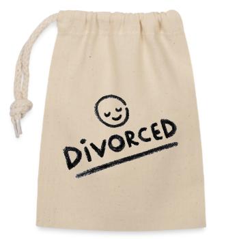 Divorcé - Sac cadeau en coton avec cordon (14 x 20 cm) - nature - Devant