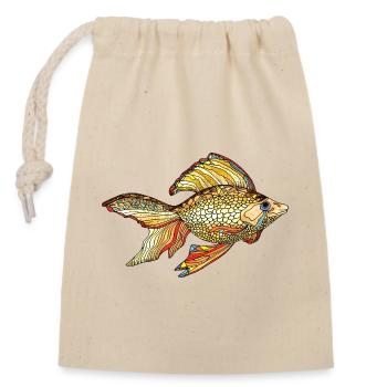 Poisson - Sac cadeau en coton avec cordon (14 x 20 cm) - nature - Devant