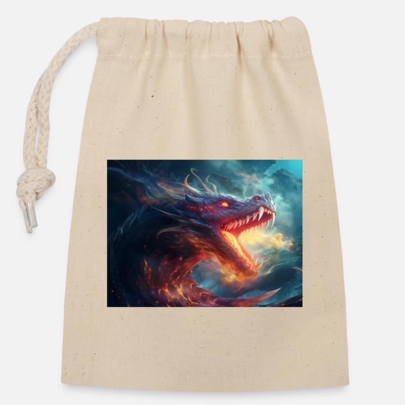 Un monstre marin - Sac cadeau en coton avec cordon (14 x 20 cm) - nature