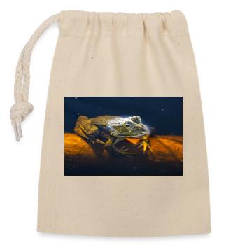 Grenouille d’eau commune - Sac cadeau en coton avec cordon (14 x 20 cm) - nature - Devant