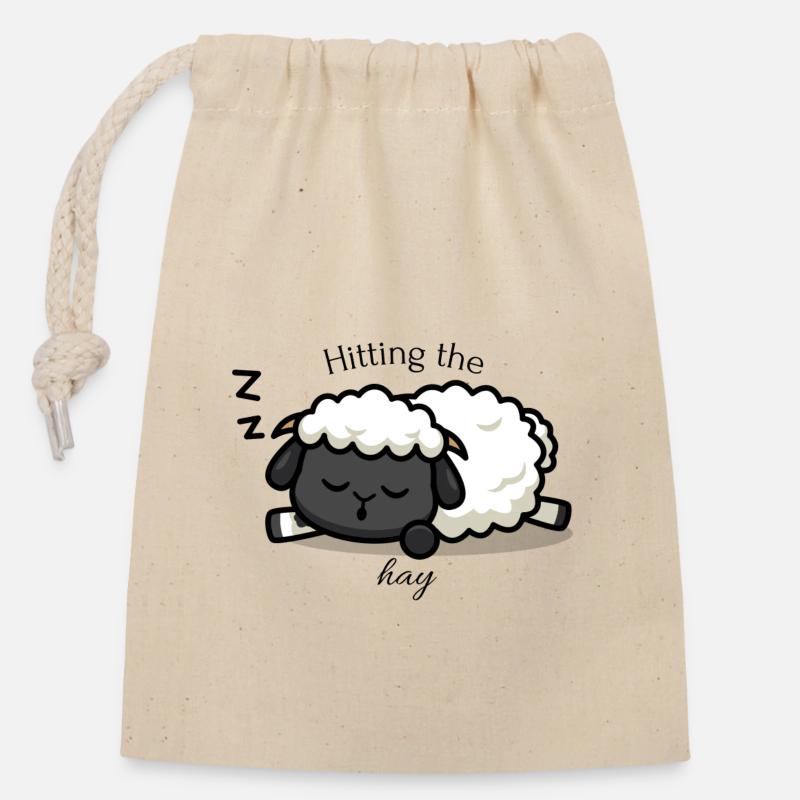 Frapper le foin - Sac cadeau en coton avec cordon (14 x 20 cm) - nature