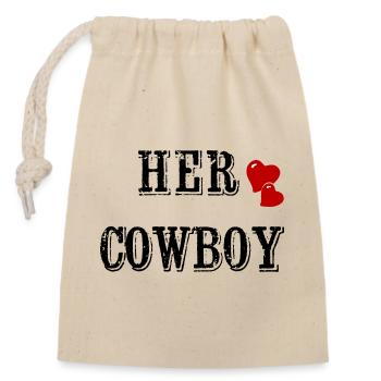 Cowboy, Valentinstag, Partnerlook, passendes Paar - Verschließbarer Geschenkbeutel aus Baumwolle (14x20cm) - Natur - Vorne