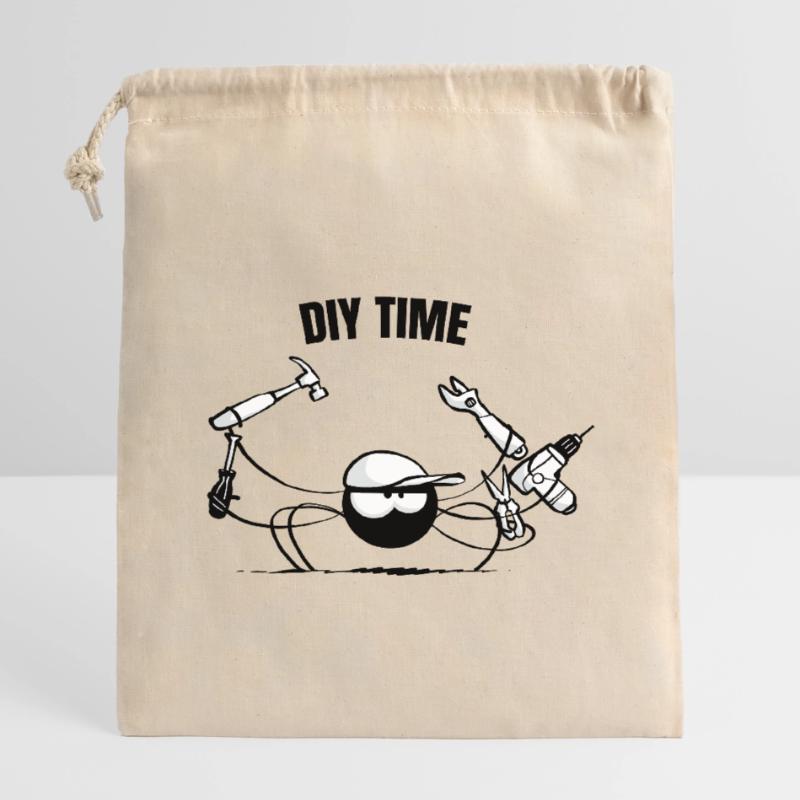 Beth l'araignée - Le bricolage (version texte) Sac cadeau en coton avec cordon (14 x 20 cm)