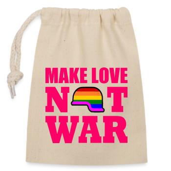 Make love not war - Closable cotton gift bag (14x20cm) - nature - Front