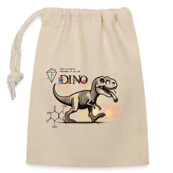 Dino - Closable cotton gift bag (14x20cm) - nature - Front