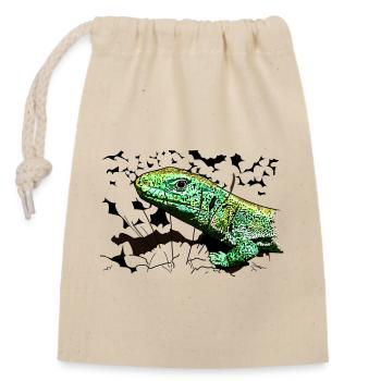 A lizard in the garden - Closable cotton gift bag (14x20cm) - nature - Front