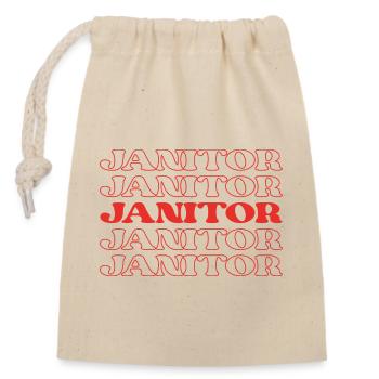 Concierge Gardien Nettoyeur Agent d’entretien - Sac cadeau en coton avec cordon (14 x 20 cm) - nature - Devant