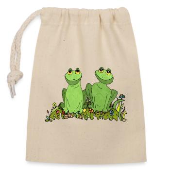 Frogs - Closable cotton gift bag (14x20cm) - nature - Front