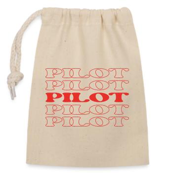 Pilot Aviator Aircraft Commander Airman Flier - Closable cotton gift bag (14x20cm) - nature - Front