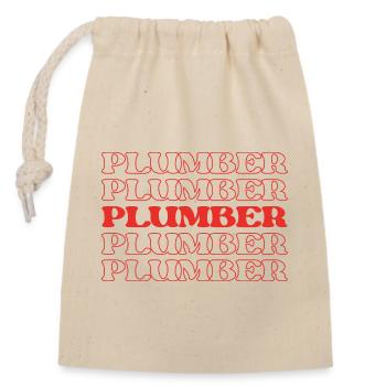 Plumber Pipefitter Pipe Technician Pipe Worker - Closable cotton gift bag (14x20cm) - nature - Front