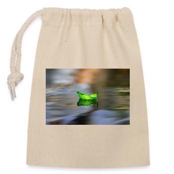 le pétale de rose verte sur l'eau - Sac cadeau en coton avec cordon (14 x 20 cm) - nature - Devant