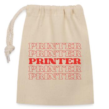 Opérateur de presse à imprimer Composeur de caractères Ouvrier d'imprimerie - Sac cadeau en coton avec cordon (14 x 20 cm) - nature - Devant