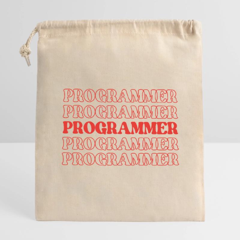 Programmeur Codeur Développeur Codeur Ingénieur logiciel Sac cadeau en coton avec cordon (14 x 20 cm)