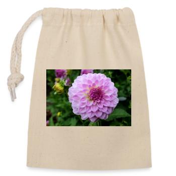 Dahlia rose rose fleur, fleur - Sac cadeau en coton avec cordon (14 x 20 cm) - nature - Devant