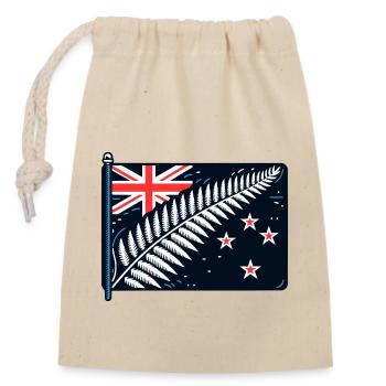 New Zealand Aotearoa Kiwi 10 - Closable cotton gift bag (14x20cm) - nature - Front