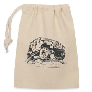 Offroad 4x4 AWD Allrad Truck Geländewagen SUV KFZ - Verschließbarer Geschenkbeutel aus Baumwolle (14x20cm) - Natur - Vorne