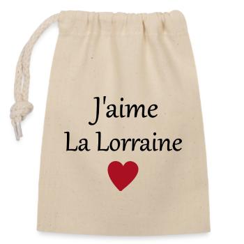 J'aime la Lorraine - Sac cadeau en coton avec cordon (14 x 20 cm) - nature - Devant
