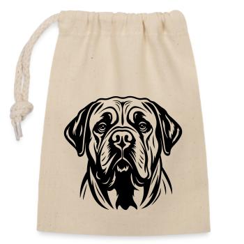 Mastiff Dog Head - Closable cotton gift bag (14x20cm) - nature - Front