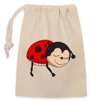 Ladybug sleeps - Closable cotton gift bag (14x20cm) - nature - Front